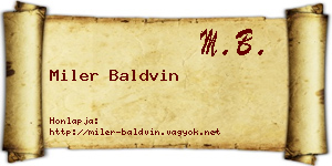 Miler Baldvin névjegykártya